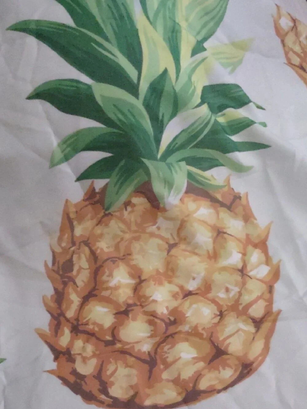 Pineapple Large Print Shower Curtain - Tropical Home Accent